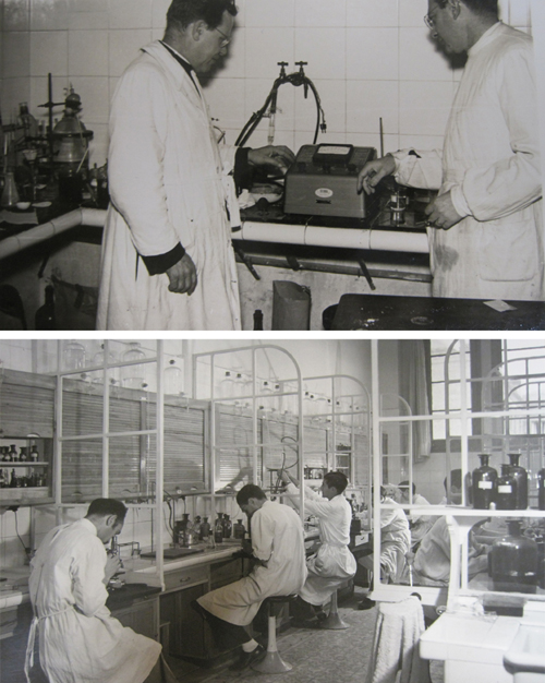 Laboratorio de bacteriolog&iacute;a (fermentaciones) del Padre Puiggr&oacute;s. Fuente: AHSIC