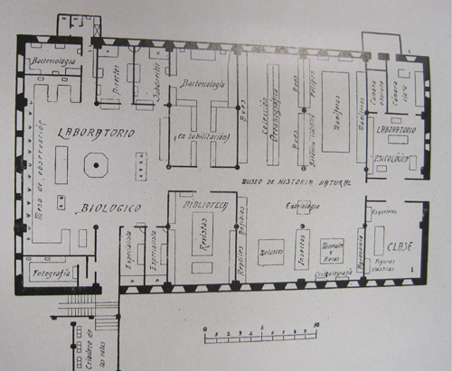 Plano del Institut Biològic en Sarrià. Folleto propagand&iacute;stico, 1940. Fuente: AHSIC