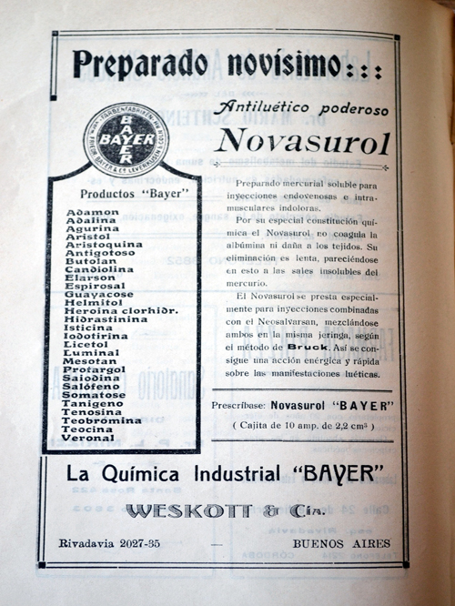 Publicidad de laboratorio «Bayer»