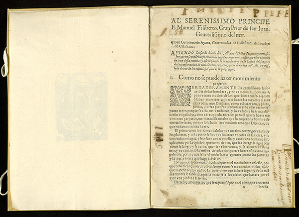 Hoja 1 del impreso. Fuente: Biblioteca Nacional, Al Serenissimo Príncipe… R/34183/10