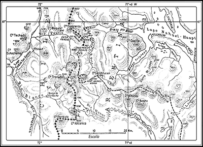 H. Steffen: Esquicio de la cordillera del Tronador