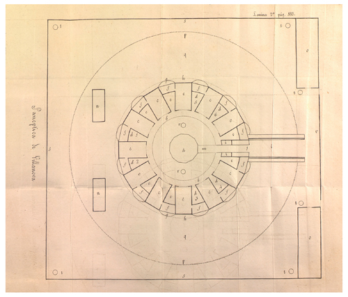 Villanova, Jacobo, prison model, 1834. Villanova y Jord&aacute;n, 1834.