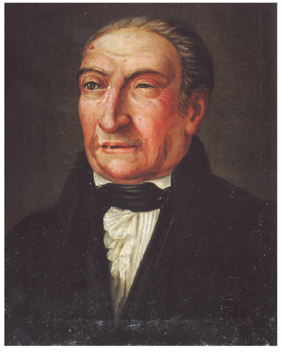 Retrato al &oacute;leo de Antoni de Mart&iacute; i Franquès pintado por el acad&eacute;mico Josep Arrau, que se conserva en la Reial Acadèmia de Ciències i Arts de Barcelona (circa 1835)