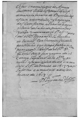 Note on the back of the first page of the book In Anazarbei Dioscorides De materia medica libros quinque ennarrationes... Lugduni: Apud Theobalsum Paganum, 1558 kept at the General Library of the University of Coimbra BGUC Ref. R-40-1